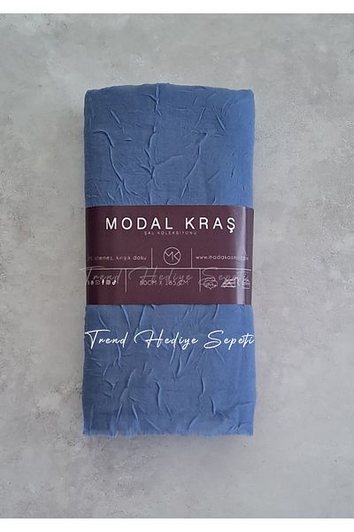 Trend Hediye Sepeti Μπαμπού Κρασ Σάλι Μπλε Χρώμα