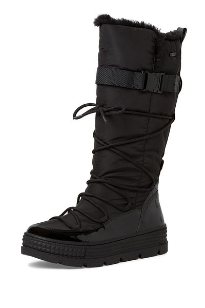 Tamaris Damen Stiefel Stiefel 1-26657-41 Schwarz 001 Black Lederimitat/ Textil mit TOUCH-IT & Removable Soc