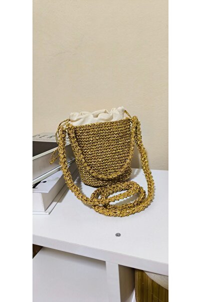 Knittingworld Hasır çanta, torba çanta, örgü çanta, kağıt ip çanta