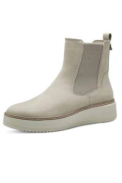 Tamaris Damen Elegante Stiefelette 1-25403-41 Grau 353 Taupe Nubuc Leder mit Removable Sock