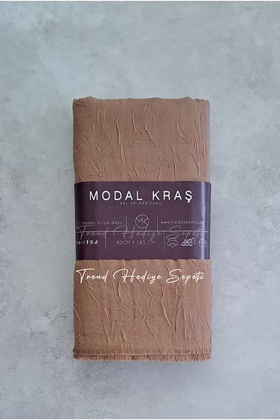 Trend Hediye Sepeti Bamboo Kraş - Shawl, Milk Brown Color