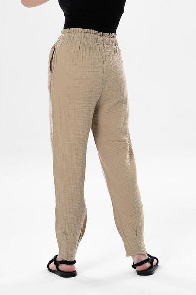 Eliş Şile Bezi Muslin Carrot Summer Trousers Mink Vzn