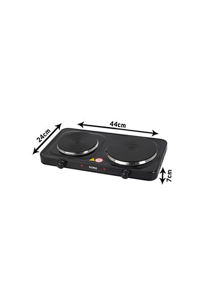 Floria Floria White electric hob ZLN-2843, 18.5 x 15.5 cm, 2 burners, adjustable thermostat,