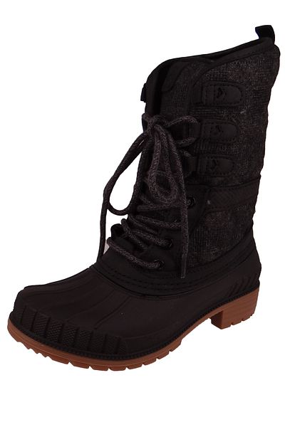 Kamik Damen Winterstiefel Winterschuhe Sienna 3 NK2476 Schwarz Black Leder/Synthetik mit DOVER LaufsohleEV