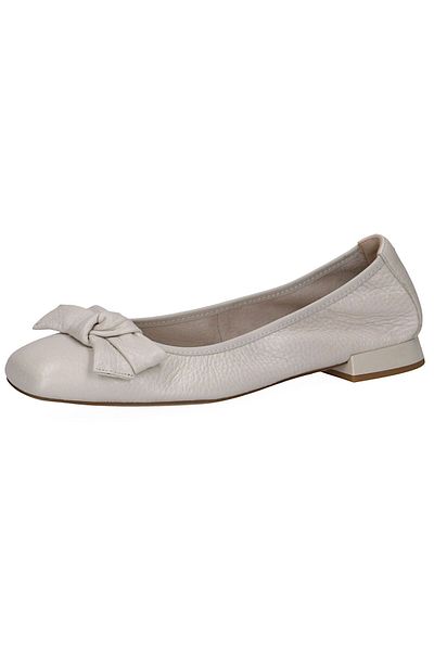 Caprice Damen Klassische Ballerina 9-22105-42 Weiß 136 Pearl Perl Dee Leder Mit Cap Memotion
