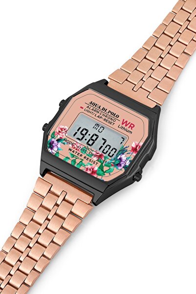 Aqua Di Polo 1987 ساعة أكوا دي بولو 1987 النسائية المصنوعة من المعدن الذهبي APWA034004