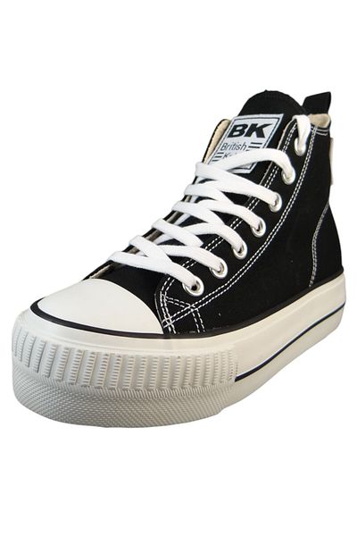British Knights Damen High Sneaker Kaya Mid High Top B49-3709 Schwarz 01 Black Textil