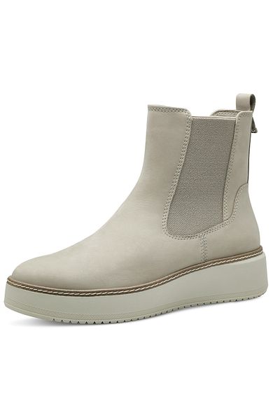 Tamaris Damen Elegante Stiefelette 1-25403-41 Grau 353 Taupe Nubuc Leder mit Removable Sock