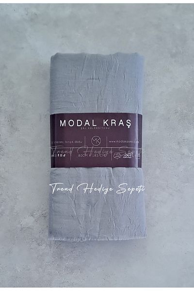 Trend Hediye Sepeti Σάλι μπαμπού Kraş σε γκρι χρώμα