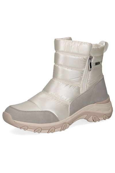 Caprice Damen Elegante Stiefelette Winterschuhe warm gefüttert 9-26436-43 Weiß 132 Pearl Comb Kunstleder mi