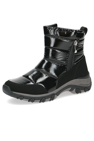 Caprice Damen Elegante Stiefelette Winterschuhe warm gefüttert 9-26436-43 Schwarz 019 Black Comb Kunstleder