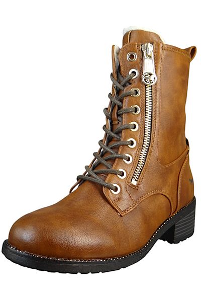 Mustang Damen Elegante Stiefelette 1402601 Braun 307 Cognac Kunstleder