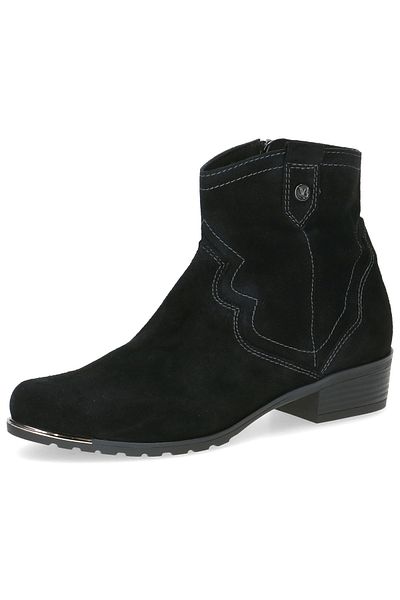 Caprice Damen Elegante Stiefelette Western 9-25306-43 Schwarz 004 Black Suede Leder mit CAP Airmot./FB