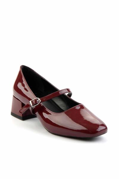 Bambi Bordo Kadın Klasik Topuklu Ayakkabı K01213120508