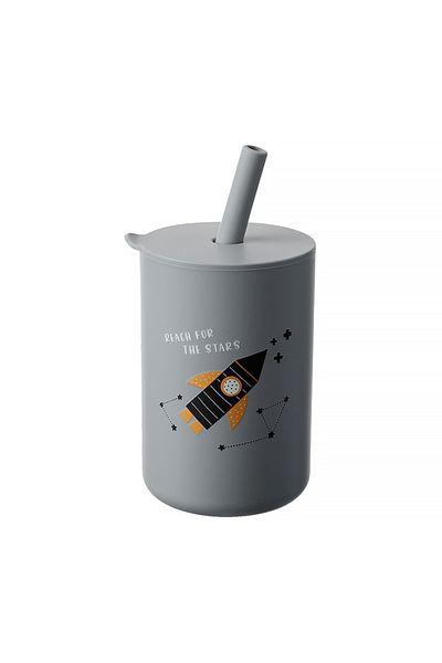 Choice Aeb0001-09 Baby Feeding Drinkware Straw Cup Baby Cartoon Learning Feeding Cup Food Grade Silicone To