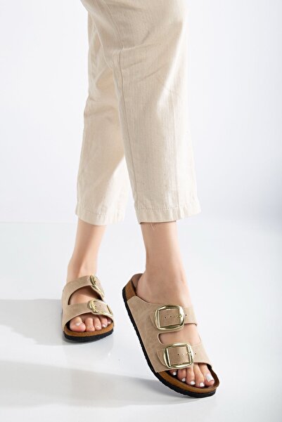 Genetti Kadın Çift Tokalı Günlük Terlik Gen-2237