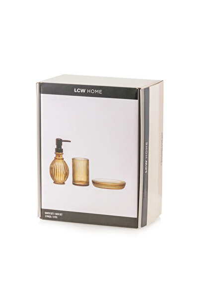 LC Waikiki Σετ μπάνιου από καφέ γυαλί 3 τεμ