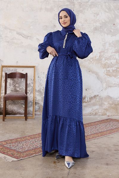 VAVİNOR Φόρεμα Liya Rhinestone Jacquard - Indigo