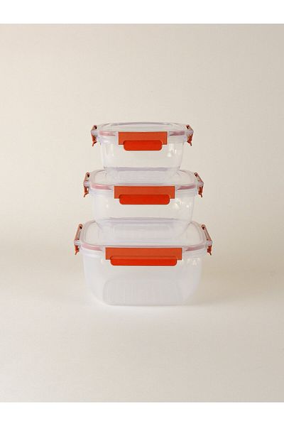 Minihol Nesty 3-Piece Square Storage Container Orange