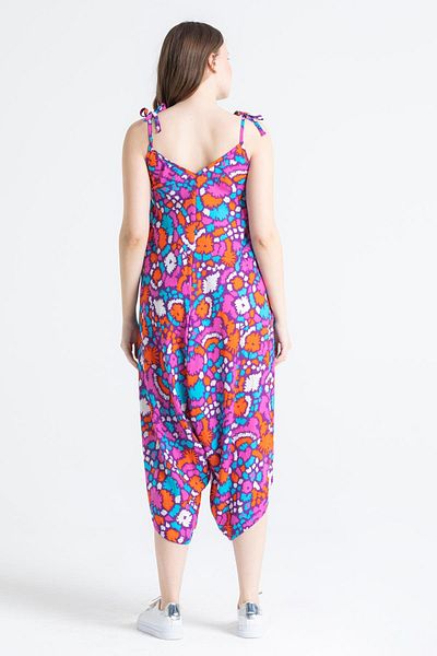 Eliş Şile Bezi Strappy Voile Selin, Summer Jumpsuit Abstract Purple Syt Purple