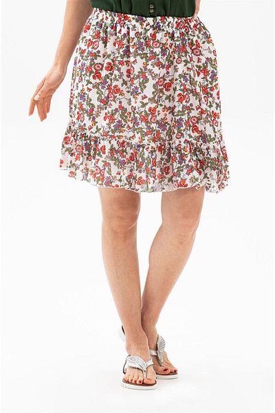 Eliş Şile Bezi Fusta scurtă de vară Buse Voile Model Bud Alb 6165