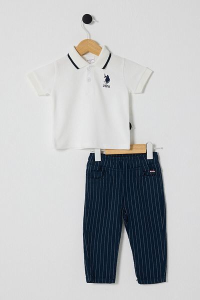 U.S. Polo Assn. Men's Women's Master's 2 Pique Ts-Shirt Team White-Navy