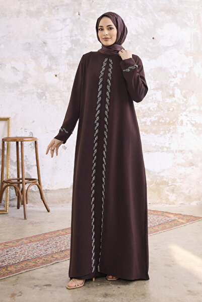 VAVİNOR Βραδινό Φόρεμα Lara Plus Size - Καφέ