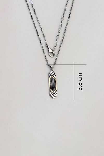 So CHIC... Rhinestone Armour 14 Carat Gold Men's 65 Cm Silver Chain Necklace