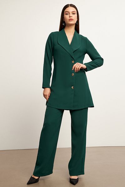 VAVİNOR Liora Jacket Pants Set - Emerald