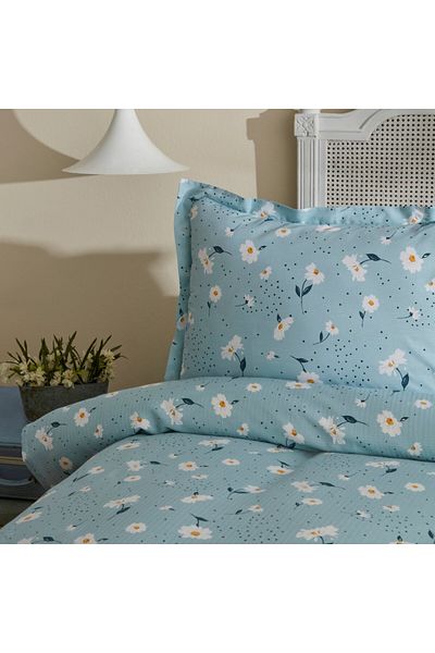 Karaca Daisy 100% Baumwolle Einzelbett Piké-Set, Mint