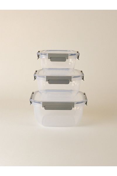 Minihol Nesty 3-Piece Square Storage Container Gray