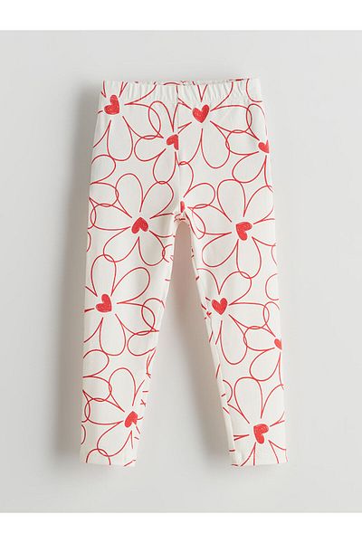LC Waikiki Floral Girl's Leggings with Elastic Waist, 2-Piece