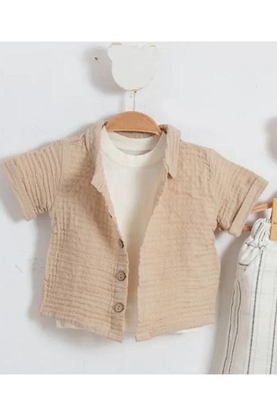 LP LittlePoffy Summer 3-Shorts-Tebules-T-Shirt Set 100% Cotton Most Common
