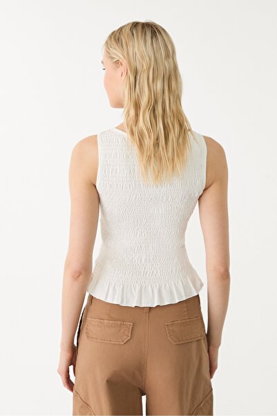 Stradivarius Gathered T-shirt with ruffles