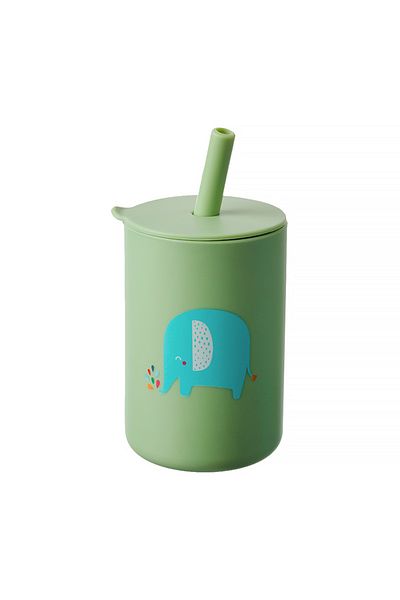 Choice Aeb0001-12 Baby Feeding Drinkware Straw Cup Baby Cartoon Learning Feeding Cup Food Grade Silicone To