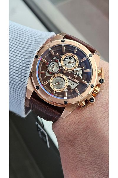 Raymond Rym-4469 Stainless Steel Case - Leather Cord - 2 Year Warranty - Men's Wristwatch