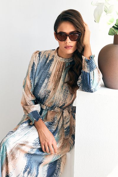 VAVİNOR Indigo Olivia Patterned Dress