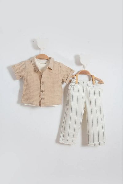 LP LittlePoffy Summer 3-Shorts-Tebules-T-Shirt Set 100% Cotton Most Common