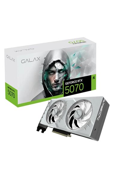GALAX بطاقة رسومات GeForce RTX 5070 1-Click OC White سعة 12 جيجابايت 192 بت DLSS 4