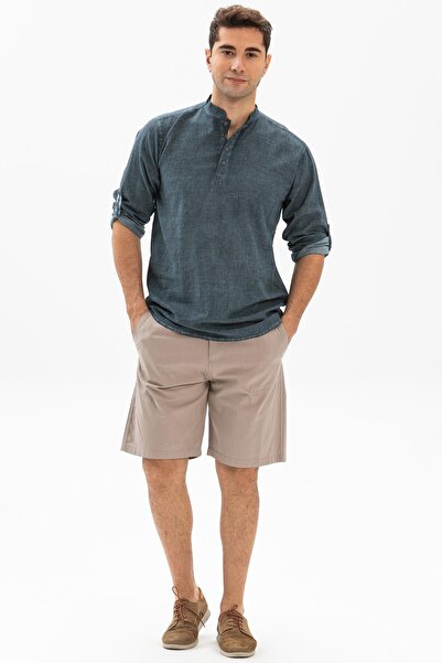 Eliş Şile Bezi Μακρυμάνικο Şile Πανί Bodrum Ανδρικό T-shirt Πράσινο 9014