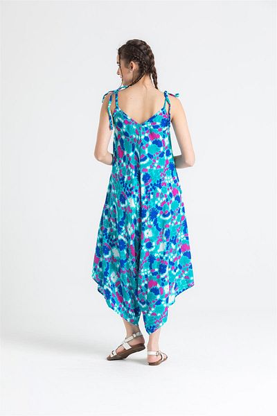 Eliş Şile Bezi Strappy Voile Selin Summer Jumpsuit Abstract Nile Green Syt Nlysl