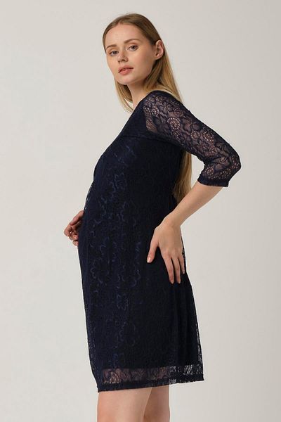 BUSA Navy Blue Maternity Lace Dress