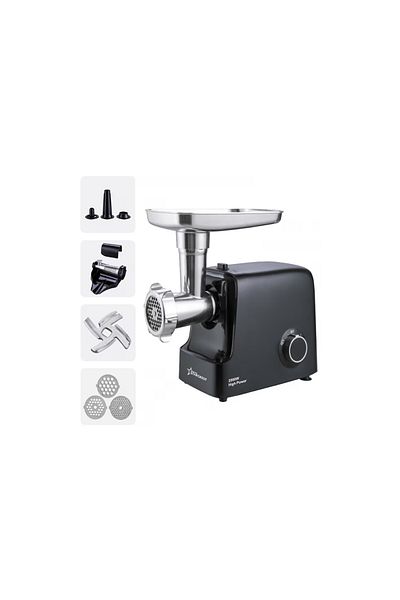 STARCREST Masina de tocat STARCREST SMG-2000BK, 2000 W, Accesoriu rosii si carnati, 3 site de taiere, Negru