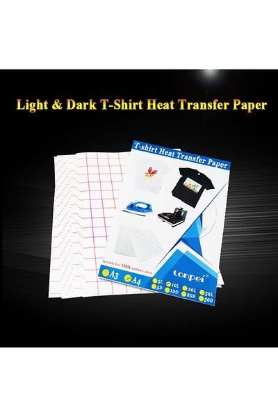 Choice A4 light 10 sheets 10 Sheets Inkjet Heat Transfer Paper A4 Cotton T-Shirt Dark Black Transfer Paper