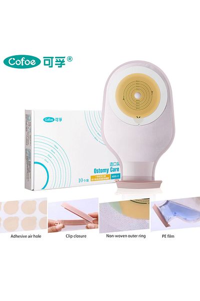Choice 10pcs Cofoe 10pcs Ostomy Bags One-piece System Colostomy Bags  Disposable Colostomy Pouch Opening 20