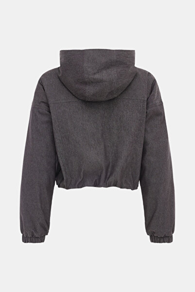 W Collection Anthracite Hooded Relax Fit Coat