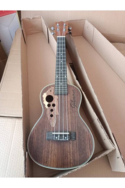 Gilmour GİLMOUR VENGE AĞACI ÖZEL İŞLEMELİ CONCERT UKULELE SOFT CASE KILIFLI