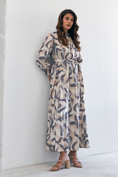 VAVİNOR Lilac Patterned Soft Dress