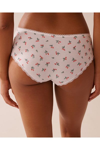La Vie en Rose Cotton and Lace Detail Hiphugger Panty