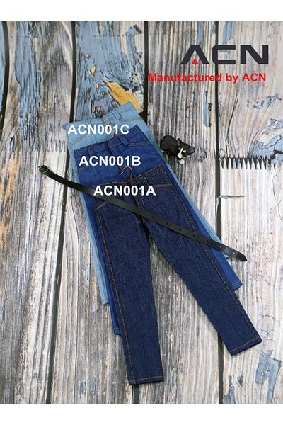 Choice Acn001b Blue Acntoys Acn001 1/6 Scale Male Slim Jeans Pants Trousers Clothes Model Fit 12 Inch Sol